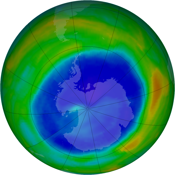 Antarctic ozone map for 01 September 1998